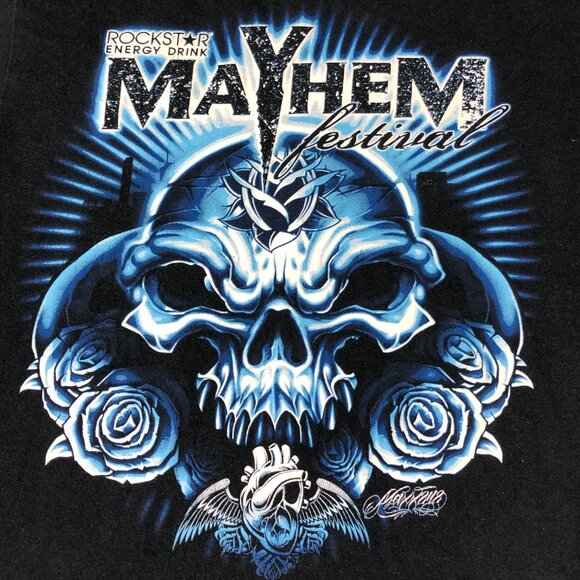 2008 First Annual Mayhem Festival Rockstar Energy Metal Music Concert Tee - Picture 1 of 7